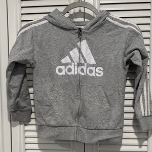 Adidas Kids Gray Full-Zip Hoodie